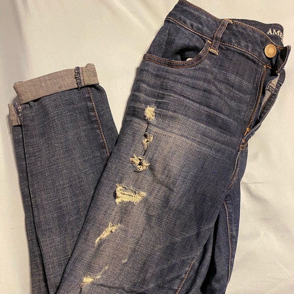 American eagle distressed high rise jegging